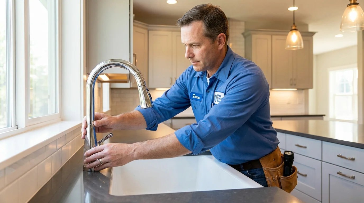 Kitchen faucet installation by Johns Plumbing LLC in New Concord